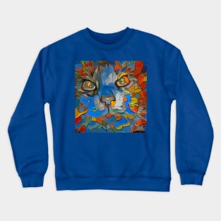 Abstract cat portrait Crewneck Sweatshirt